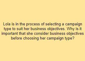 Lola is in the process of selecting a campaign type to suit her business objectives. Why is it important that she consider business objectives before choosing her campaign type?