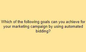 Which of the following goals can you achieve for your marketing campaign by using automated bidding?